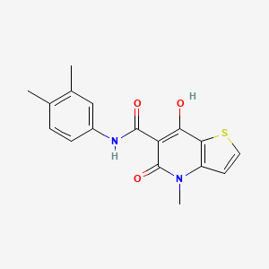 N-(3,4-dimethylphenyl)-7-hydroxy-4-methyl-5-oxo-4,5-dihydrothieno[3,2-b]pyridine-6-carboxamide