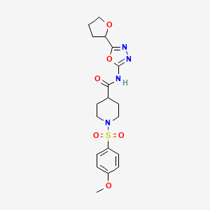 1-((4-methoxyphenyl)sulfonyl)-N-(5-(tetrahydrofuran-2-yl)-1,3,4-oxadiazol-2-yl)piperidine-4-carboxamide