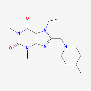 7-Ethyl-1,3-dimethyl-8-[(4-methylpiperidin-1-yl)methyl]purine-2,6-dione