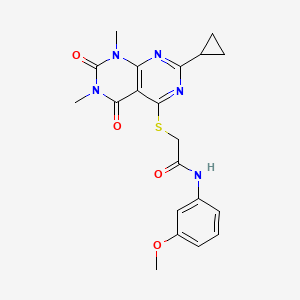 2-((2-cyclopropyl-6,8-dimethyl-5,7-dioxo-5,6,7,8-tetrahydropyrimido[4,5-d]pyrimidin-4-yl)thio)-N-(3-methoxyphenyl)acetamide