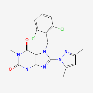 7-(2,6-dichlorobenzyl)-8-(3,5-dimethyl-1H-pyrazol-1-yl)-1,3-dimethyl-1H-purine-2,6(3H,7H)-dione