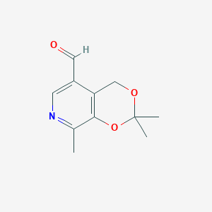 molecular formula C11H13NO3 B029979 2,2,8-trimethyl-4H-[1,3]dioxino[4,5-c]pyridine-5-carbaldehyde CAS No. 6560-65-2