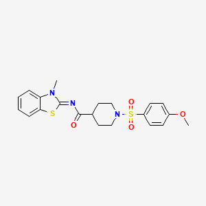 (E)-1-((4-methoxyphenyl)sulfonyl)-N-(3-methylbenzo[d]thiazol-2(3H)-ylidene)piperidine-4-carboxamide