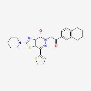 5-(2-oxo-2-(5,6,7,8-tetrahydronaphthalen-2-yl)ethyl)-2-(piperidin-1-yl)-7-(thiophen-2-yl)thiazolo[4,5-d]pyridazin-4(5H)-one