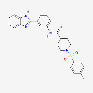 molecular formula C26H26N4O3S B2997908 N-(3-(1H-benzo[d]imidazol-2-yl)phenyl)-1-tosylpiperidine-4-carboxamide CAS No. 922461-95-8