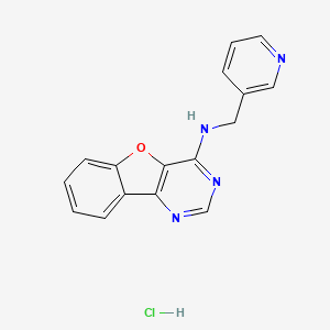 molecular formula C16H13ClN4O B2997922 N-(pyridin-3-ylmethyl)benzofuro[3,2-d]pyrimidin-4-amine hydrochloride CAS No. 1185090-29-2