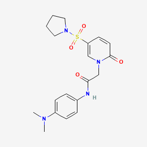 molecular formula C19H24N4O4S B2997925 N-(4-(dimethylamino)phenyl)-2-(2-oxo-5-(pyrrolidin-1-ylsulfonyl)pyridin-1(2H)-yl)acetamide CAS No. 1251619-67-6