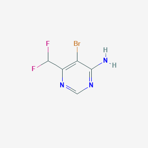 molecular formula C5H4BrF2N3 B2997928 5-Bromo-6-(difluoromethyl)pyrimidin-4-amine CAS No. 1706451-58-2