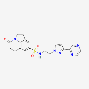 4-oxo-N-(2-(3-(pyrazin-2-yl)-1H-pyrazol-1-yl)ethyl)-2,4,5,6-tetrahydro-1H-pyrrolo[3,2,1-ij]quinoline-8-sulfonamide