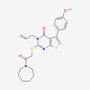 2-[2-(Azepan-1-yl)-2-oxoethyl]sulfanyl-5-(4-methoxyphenyl)-3-prop-2-enylthieno[2,3-d]pyrimidin-4-one