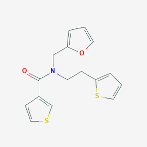N-(furan-2-ylmethyl)-N-(2-(thiophen-2-yl)ethyl)thiophene-3-carboxamide