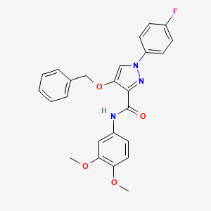 4-(benzyloxy)-N-(3,4-dimethoxyphenyl)-1-(4-fluorophenyl)-1H-pyrazole-3-carboxamide