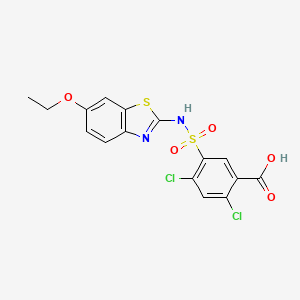 2,4-Dichloro-5-[(6-ethoxy-1,3-benzothiazol-2-yl)sulfamoyl]benzoic acid