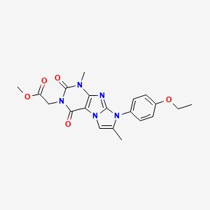 molecular formula C20H21N5O5 B2997970 methyl 2-(8-(4-ethoxyphenyl)-1,7-dimethyl-2,4-dioxo-1H-imidazo[2,1-f]purin-3(2H,4H,8H)-yl)acetate CAS No. 877644-16-1