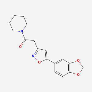 2-(5-(Benzo[d][1,3]dioxol-5-yl)isoxazol-3-yl)-1-(piperidin-1-yl)ethanone