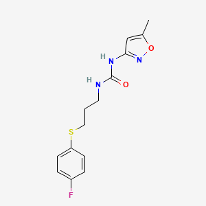 molecular formula C14H16FN3O2S B2997989 1-(3-((4-Fluorophenyl)thio)propyl)-3-(5-methylisoxazol-3-yl)urea CAS No. 899741-11-8