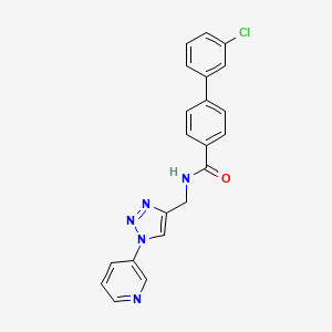 molecular formula C21H16ClN5O B2997990 3'-氯-N-((1-(吡啶-3-基)-1H-1,2,3-三唑-4-基)甲基)-[1,1'-联苯]-4-甲酰胺 CAS No. 2034270-19-2