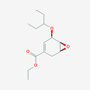 molecular formula C14H22O4 B029980 Ethyl (1S,5R,6S)-5-(pentan-3-yl-oxy)-7-oxa-bicyclo[4.1.0]hept-3-ene-3-carboxylate CAS No. 204254-96-6