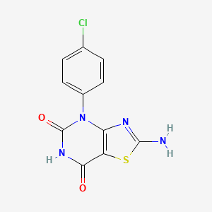 molecular formula C11H7ClN4O2S B2998009 2-amino-4-(4-chlorophenyl)thiazolo[4,5-d]pyrimidine-5,7(4H,6H)-dione CAS No. 898131-77-6