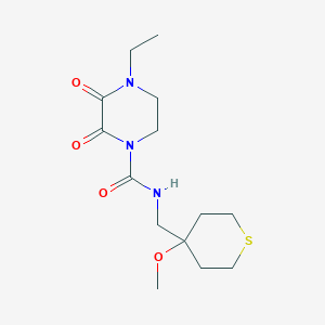 molecular formula C14H23N3O4S B2998018 4-ethyl-N-((4-methoxytetrahydro-2H-thiopyran-4-yl)methyl)-2,3-dioxopiperazine-1-carboxamide CAS No. 2034453-07-9