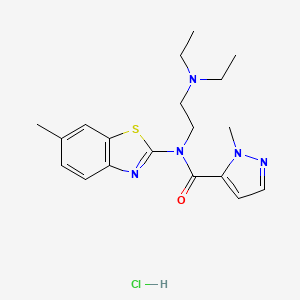 molecular formula C19H26ClN5OS B2998021 N-(2-(diethylamino)ethyl)-1-methyl-N-(6-methylbenzo[d]thiazol-2-yl)-1H-pyrazole-5-carboxamide hydrochloride CAS No. 1189727-02-3