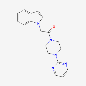 molecular formula C18H19N5O B2998022 2-(1H-吲哚-1-基)-1-(4-(嘧啶-2-基)哌嗪-1-基)乙酮 CAS No. 1207050-66-5