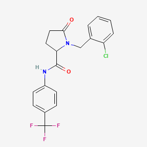 molecular formula C19H16ClF3N2O2 B2998023 1-[(2-chlorophenyl)methyl]-5-oxo-N-[4-(trifluoromethyl)phenyl]pyrrolidine-2-carboxamide CAS No. 1008283-06-4