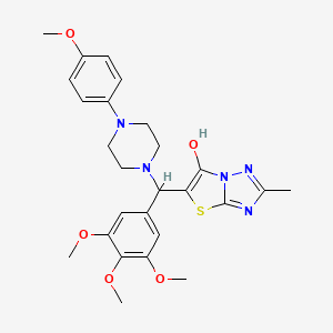 B2998044 5-((4-(4-Methoxyphenyl)piperazin-1-yl)(3,4,5-trimethoxyphenyl)methyl)-2-methylthiazolo[3,2-b][1,2,4]triazol-6-ol CAS No. 851969-89-6