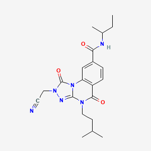 molecular formula C21H26N6O3 B2998071 N-butan-2-yl-2-(cyanomethyl)-4-(3-methylbutyl)-1,5-dioxo-[1,2,4]triazolo[4,3-a]quinazoline-8-carboxamide CAS No. 1224004-67-4