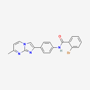 molecular formula C20H15BrN4O B2998073 2-bromo-N-(4-(7-methylimidazo[1,2-a]pyrimidin-2-yl)phenyl)benzamide CAS No. 923217-29-2