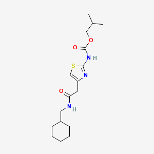 molecular formula C17H27N3O3S B2998078 Isobutyl (4-(2-((cyclohexylmethyl)amino)-2-oxoethyl)thiazol-2-yl)carbamate CAS No. 946237-21-4