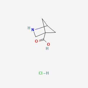 molecular formula C6H10ClNO2 B2998083 2-Azabicyclo[2.1.1]hexane-4-carboxylic acid;hydrochloride CAS No. 2104035-64-3