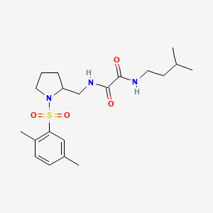 molecular formula C20H31N3O4S B2998085 N1-((1-((2,5-dimethylphenyl)sulfonyl)pyrrolidin-2-yl)methyl)-N2-isopentyloxalamide CAS No. 896284-83-6