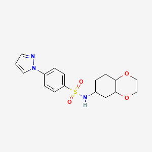 molecular formula C17H21N3O4S B2998090 N-(octahydrobenzo[b][1,4]dioxin-6-yl)-4-(1H-pyrazol-1-yl)benzenesulfonamide CAS No. 1902959-30-1