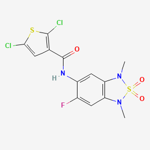 2,5-dichloro-N-(6-fluoro-1,3-dimethyl-2,2-dioxido-1,3-dihydrobenzo[c][1,2,5]thiadiazol-5-yl)thiophene-3-carboxamide