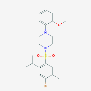1-(4-Bromo-5-methyl-2-propan-2-ylphenyl)sulfonyl-4-(2-methoxyphenyl)piperazine