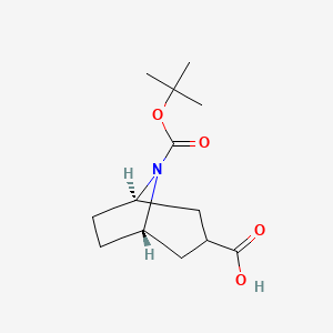 molecular formula C13H21NO4 B2998099 8-Azabicyclo[3.2.1]octane-3,8-dicarboxylic acid, 8-(1,1-dimethylethyl) ester, (3-endo)- CAS No. 1222996-05-5