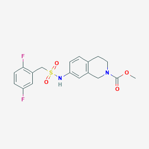 molecular formula C18H18F2N2O4S B2998168 methyl 7-((2,5-difluorophenyl)methylsulfonamido)-3,4-dihydroisoquinoline-2(1H)-carboxylate CAS No. 1448076-29-6