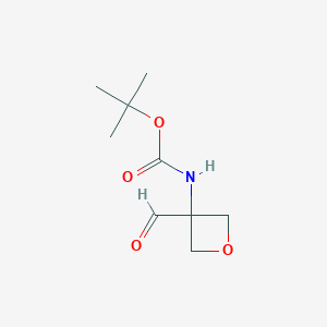 molecular formula C9H15NO4 B2998169 tert-Butyl (3-formyloxetan-3-yl)carbamate CAS No. 885669-84-1