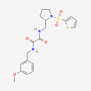 molecular formula C19H23N3O5S2 B2998192 N1-(3-methoxybenzyl)-N2-((1-(thiophen-2-ylsulfonyl)pyrrolidin-2-yl)methyl)oxalamide CAS No. 896280-76-5