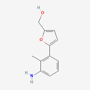 molecular formula C12H13NO2 B2998206 [5-(3-Amino-2-methylphenyl)furan-2-yl]methanol CAS No. 874468-51-6