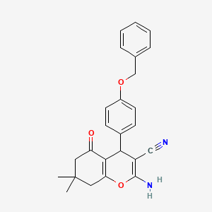 2-amino-4-[4-(benzyloxy)phenyl]-7,7-dimethyl-5-oxo-5,6,7,8-tetrahydro-4H-chromene-3-carbonitrile