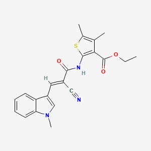 (E)-ethyl 2-(2-cyano-3-(1-methyl-1H-indol-3-yl)acrylamido)-4,5-dimethylthiophene-3-carboxylate