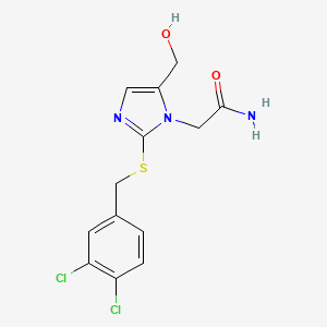 2-(2-((3,4-dichlorobenzyl)thio)-5-(hydroxymethyl)-1H-imidazol-1-yl)acetamide