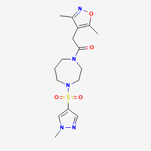 2-(3,5-dimethylisoxazol-4-yl)-1-(4-((1-methyl-1H-pyrazol-4-yl)sulfonyl)-1,4-diazepan-1-yl)ethanone