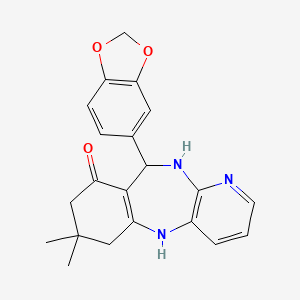 6-(1,3-benzodioxol-5-yl)-9,9-dimethyl-6,8,10,11-tetrahydro-5H-pyrido[3,2-b][1,4]benzodiazepin-7-one