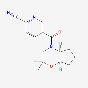 5-[(4Ar,7aR)-2,2-dimethyl-3,4a,5,6,7,7a-hexahydrocyclopenta[b][1,4]oxazine-4-carbonyl]pyridine-2-carbonitrile
