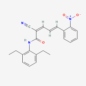 (2Z,4E)-2-Cyano-N-(2,6-diethylphenyl)-5-(2-nitrophenyl)penta-2,4-dienamide