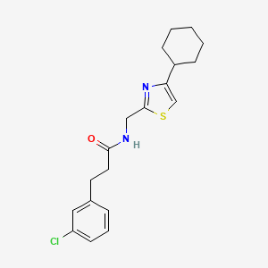 3-(3-chlorophenyl)-N-((4-cyclohexylthiazol-2-yl)methyl)propanamide