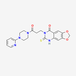 7-(3-oxo-3-(4-(pyridin-2-yl)piperazin-1-yl)propyl)-6-thioxo-6,7-dihydro-[1,3]dioxolo[4,5-g]quinazolin-8(5H)-one